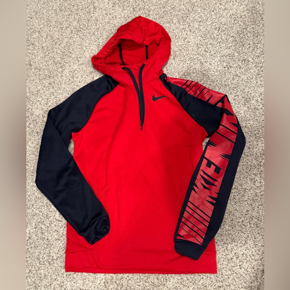 Nike Red and Navy Hoodie sweatshirt - men’s small